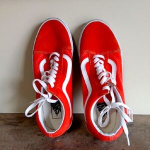 Vans Bold Orange and White Sneakers